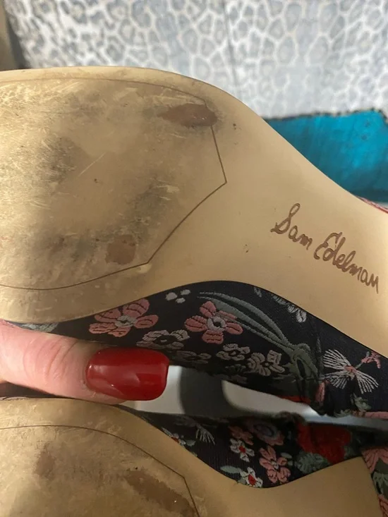 Sam Edelman Multicolor Floral Embroidered Knee - High Women's Boots EUC Size 9.5 - Picture 9 of 9